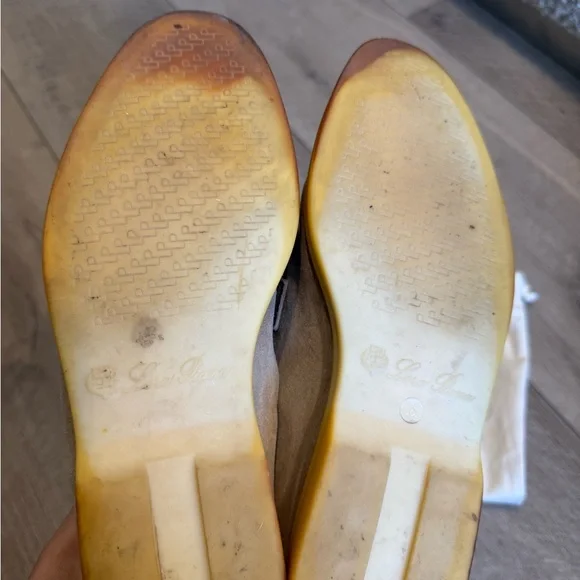 Loro Piana summer walk Gray Suede women’s Loafers - Picture 6 of 6